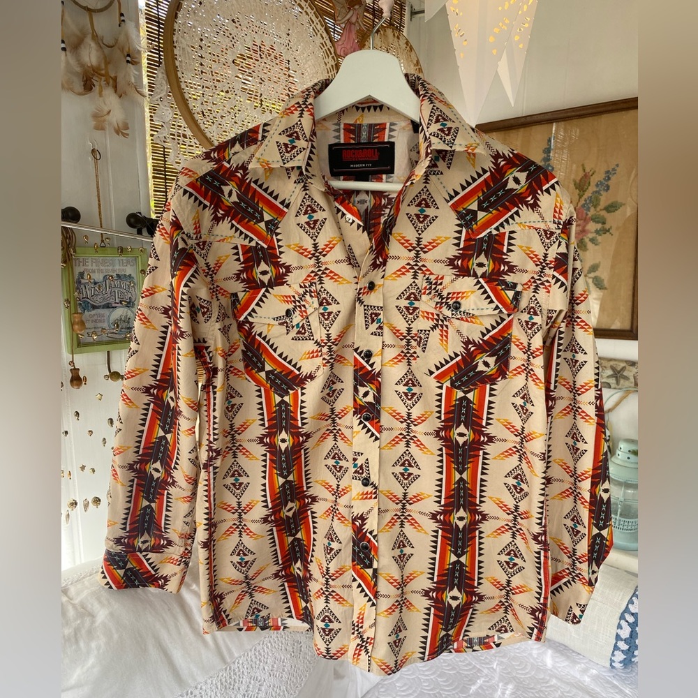 Rock & Roll Denim Aztec Shirt